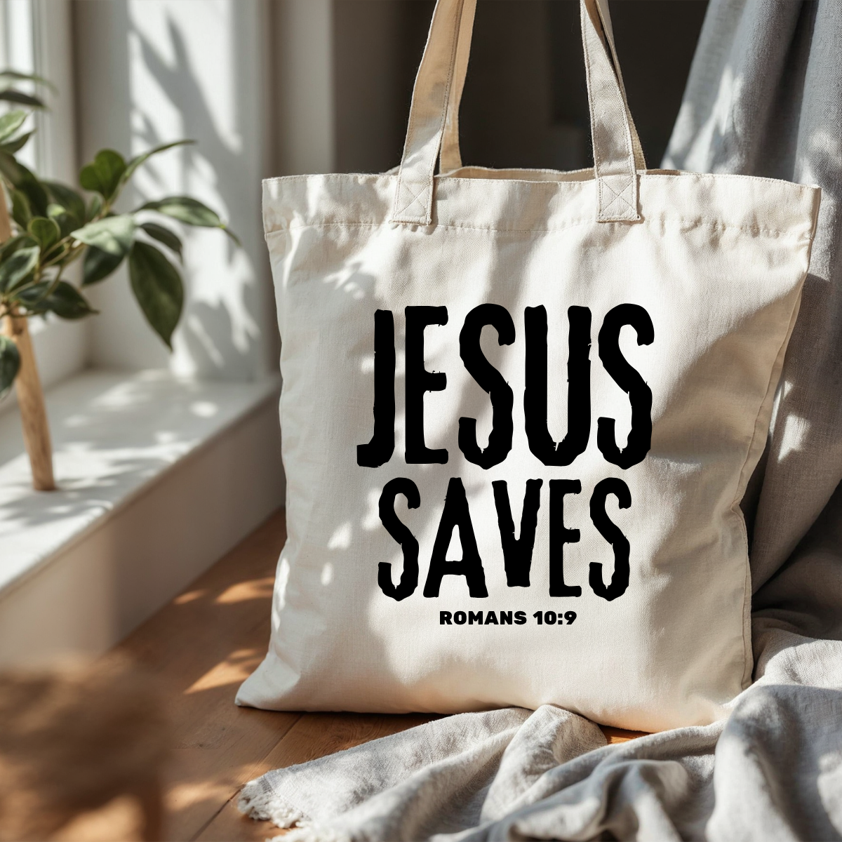 JESUS SAVES TOTE BAG