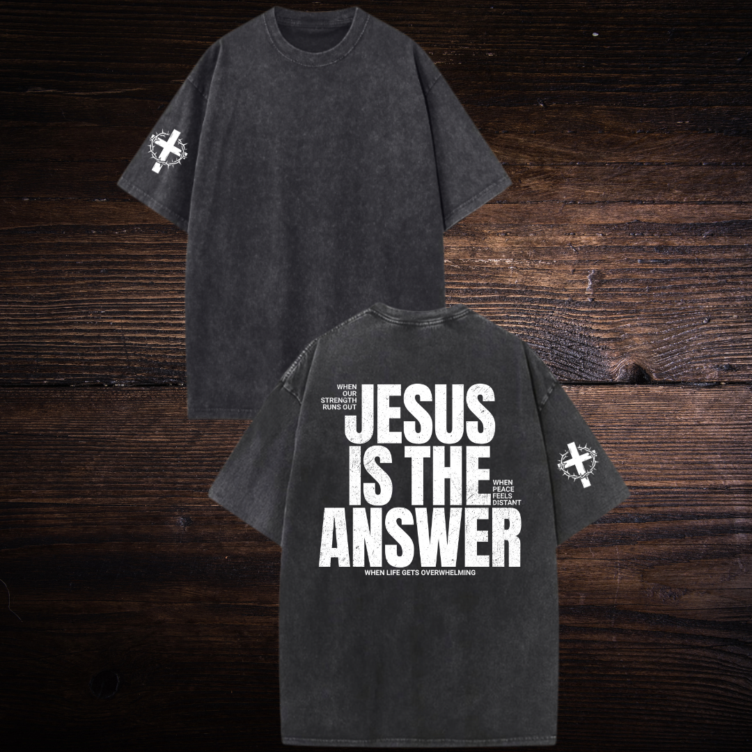 JESUS IS THE ANSWER OVERSIZED T-SHIRT