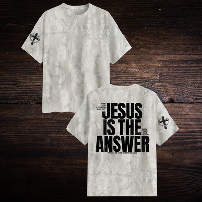 JESUS IS THE ANSWER CAMO T-SHIRT