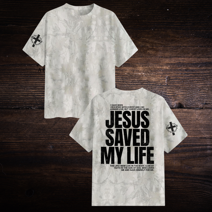JESUS SAVED MY LIFE CAMO T-SHIRT