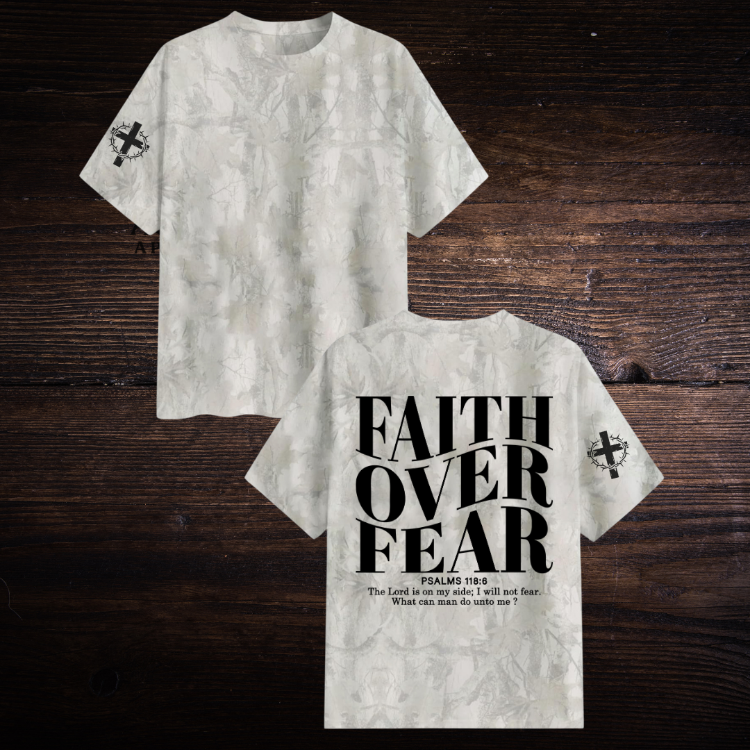 FAITH OVER FEAR CAMO T-SHIRT