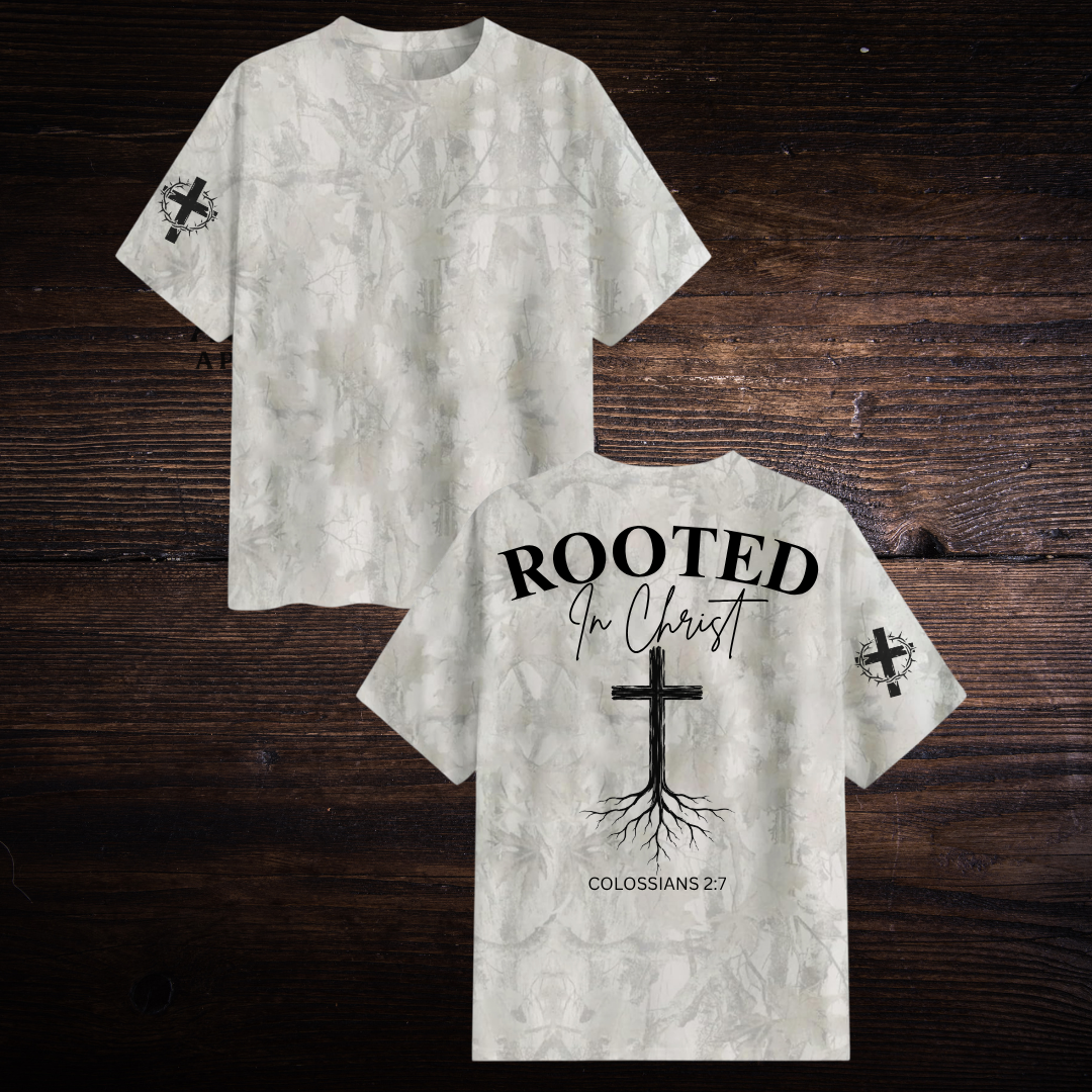 ROOTED IN CHRIST CAMO T-SHIRT