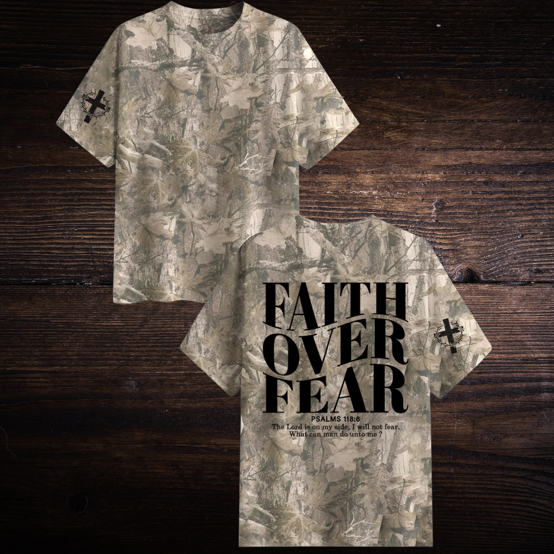 FAITH OVER FEAR CAMO T-SHIRT