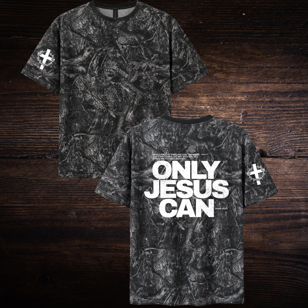 ONLY JESUS CAN CAMO T-SHIRT