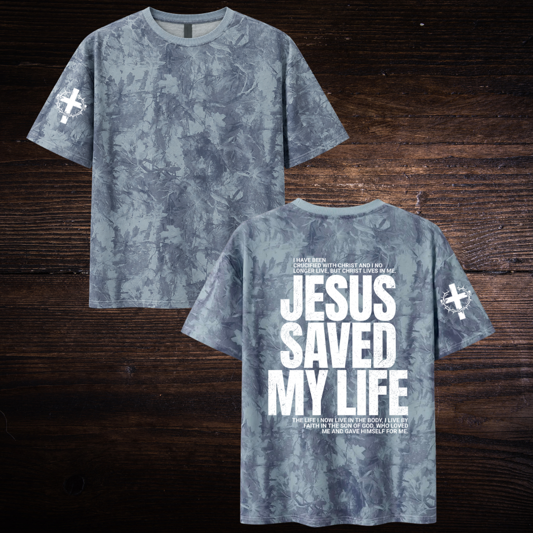 JESUS SAVED MY LIFE CAMO T-SHIRT
