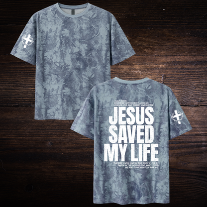 JESUS SAVED MY LIFE CAMO T-SHIRT