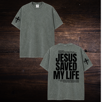 JESUS SAVED MY LIFE OVERSIZED T-SHIRT