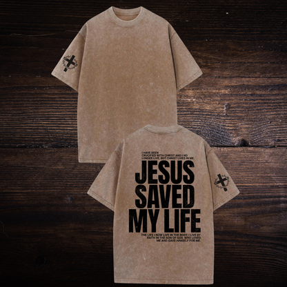 JESUS SAVED MY LIFE OVERSIZED T-SHIRT