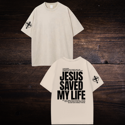 JESUS SAVED MY LIFE OVERSIZED T-SHIRT