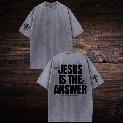 JESUS IS THE ANSWER OVERSIZED T-SHIRT