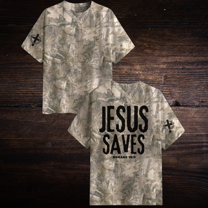 JESUS SAVES CAMO T-SHIRT