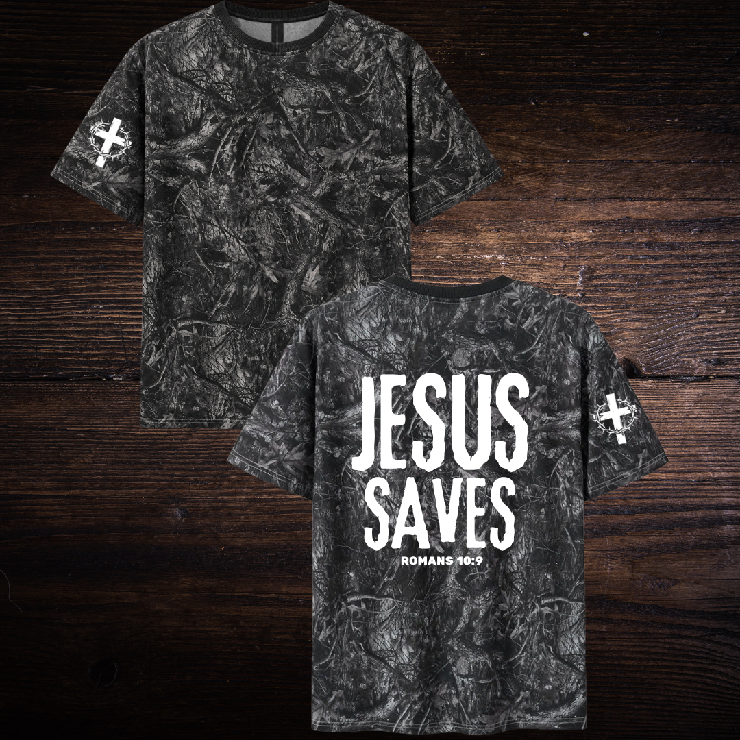 JESUS SAVES CAMO T-SHIRT