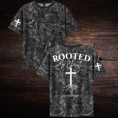 ROOTED IN CHRIST CAMO T-SHIRT