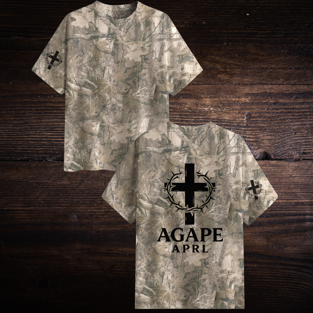 AGAPE APRL CAMO T-SHIRT