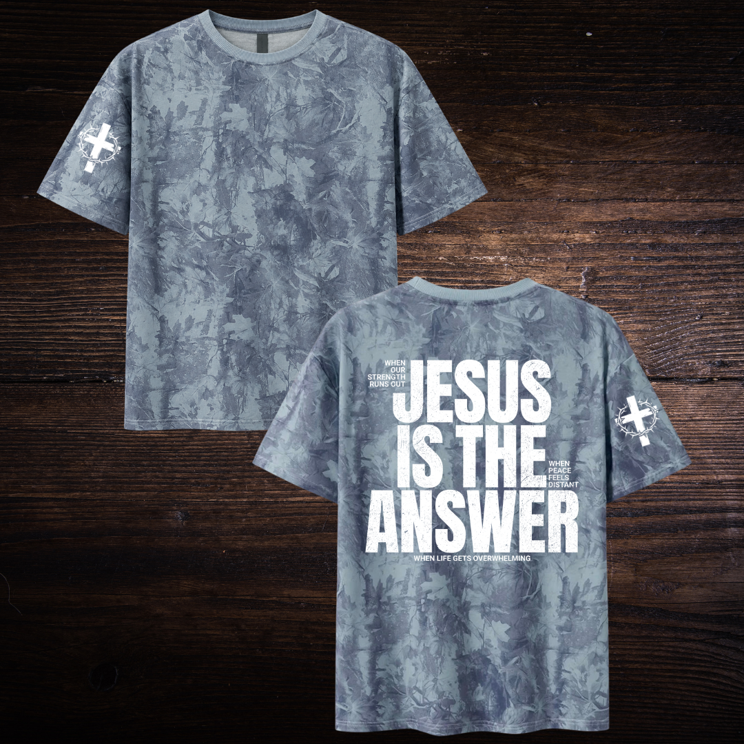 JESUS IS THE ANSWER CAMO T-SHIRT