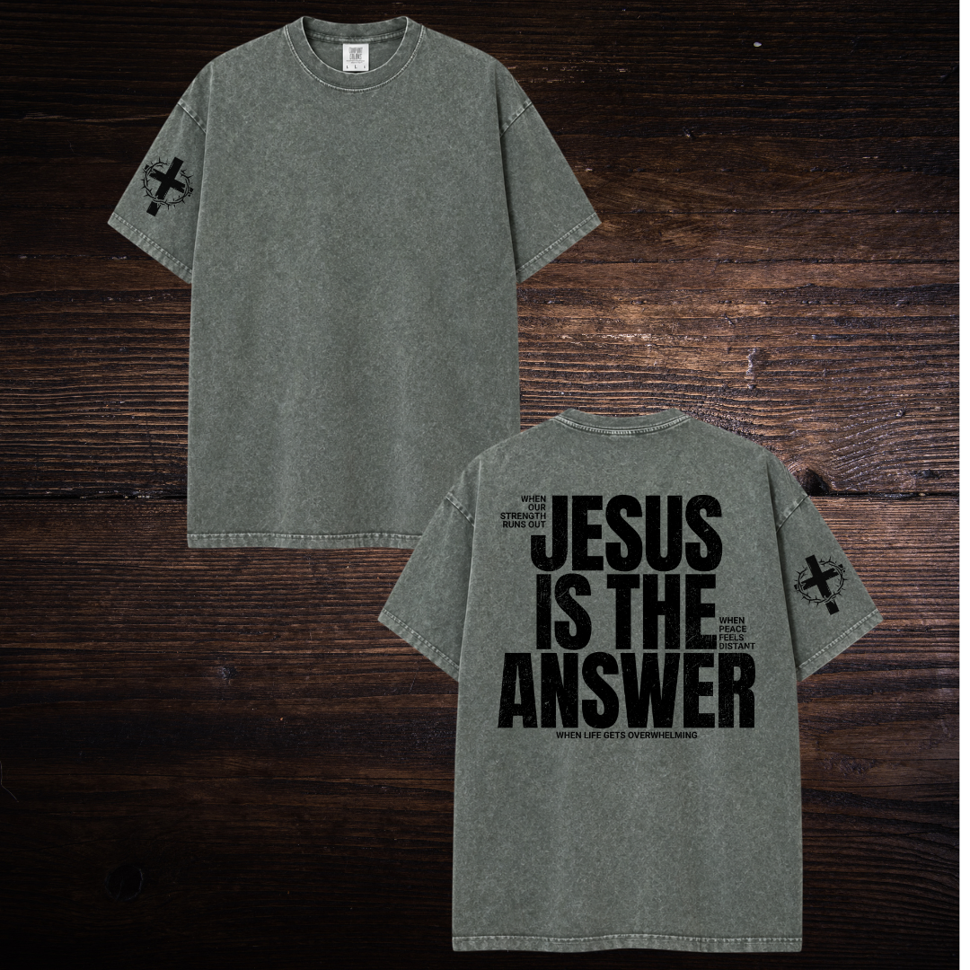 JESUS IS THE ANSWER OVERSIZED T-SHIRT
