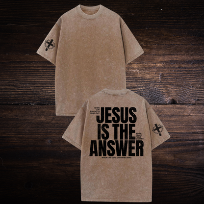 JESUS IS THE ANSWER OVERSIZED T-SHIRT